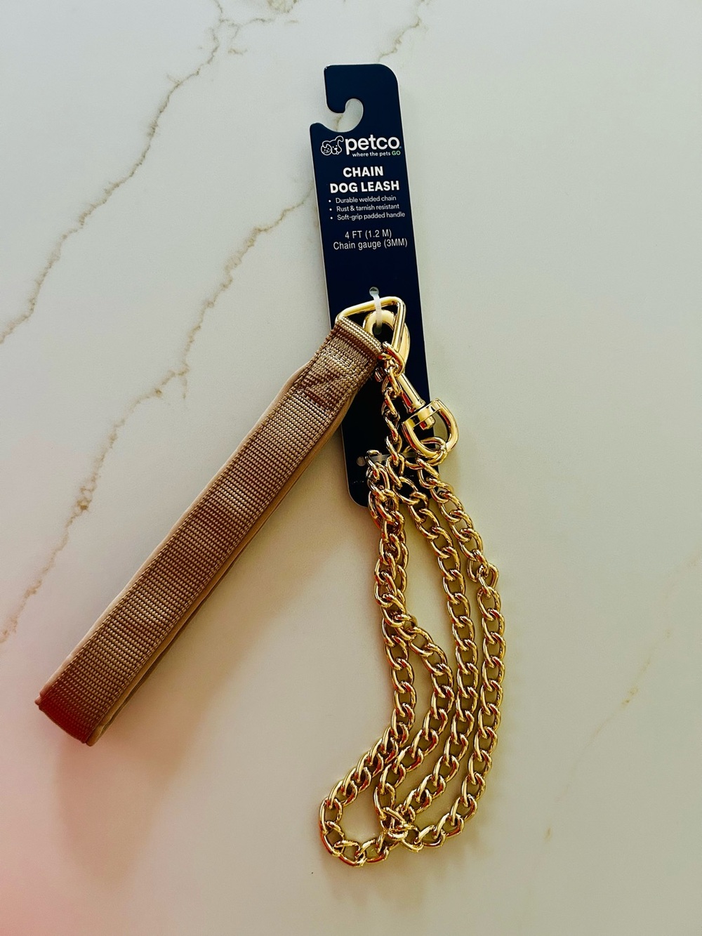 Gold-Tone Chain Dog Leash